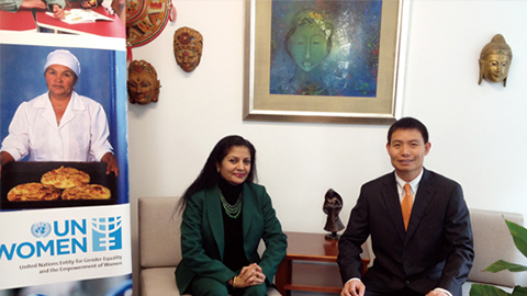 南非首位女性副总统 联合国会见亚洲必赢CEO